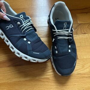 On Running Men's Black and White Athletic Shoes